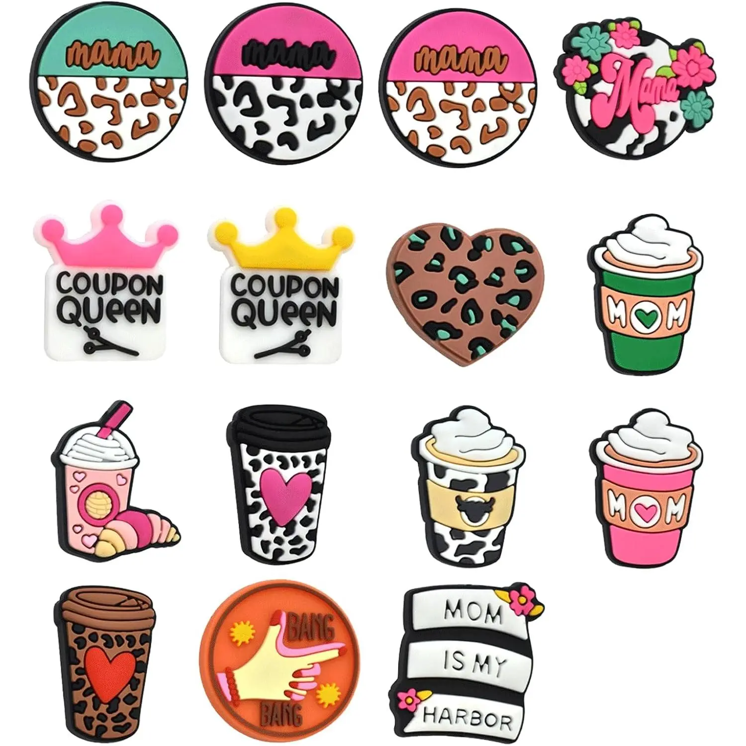 15 count Mom Themed  Beads, Mama Characters  Focal Beads, Creative Mother's Day Loose Beads Bulk for Pens DIY Handicrafts  Making Necklace Bracelet Lanyard Pendants