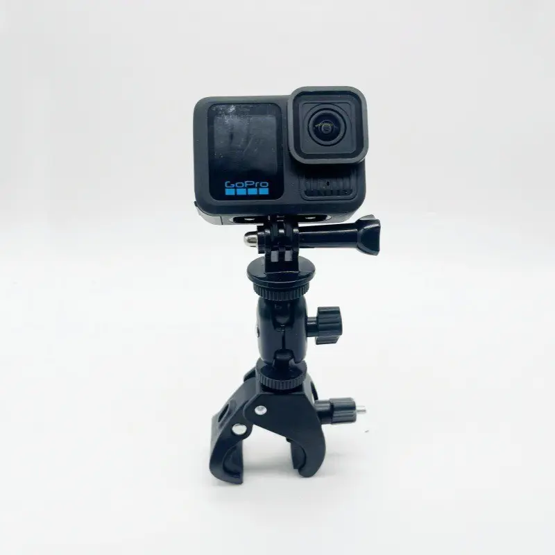Crab Clamp Camera Mount, 360° Adjustable Dual Ball Head, 1/4 Screw Bar, Compatible with Dslr, Smartphone, Gopro, Dji, Bike, Desk, Pole, Rail