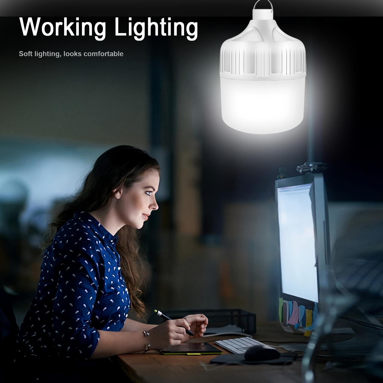 1 USB-Rechargeable LED Bulb - Portable Flashlight & Night Light with Hook, High Brightness, Low Voltage for /Camping/Emergency, USB- Light Suitable for Outdoor, Parties, Gifts