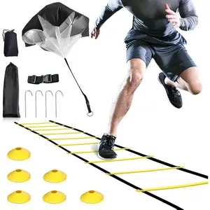 Agility Ladder Speed  Ladder Workout Ladder with 6 or 10 Cones 12 Rung 20ft with Resistance Parachute