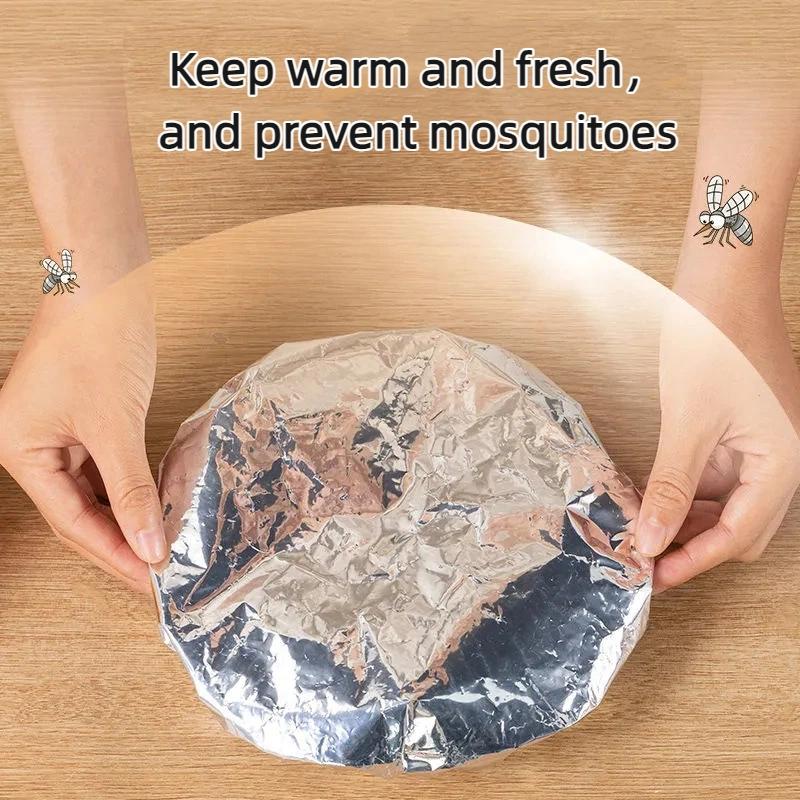 10pcs Food-Grade Reusable Aluminum Foil Heat Preservation Covers, Table and Bowl Lids to Keep Food Warm, Fresh, Dust-Proof & Insulated