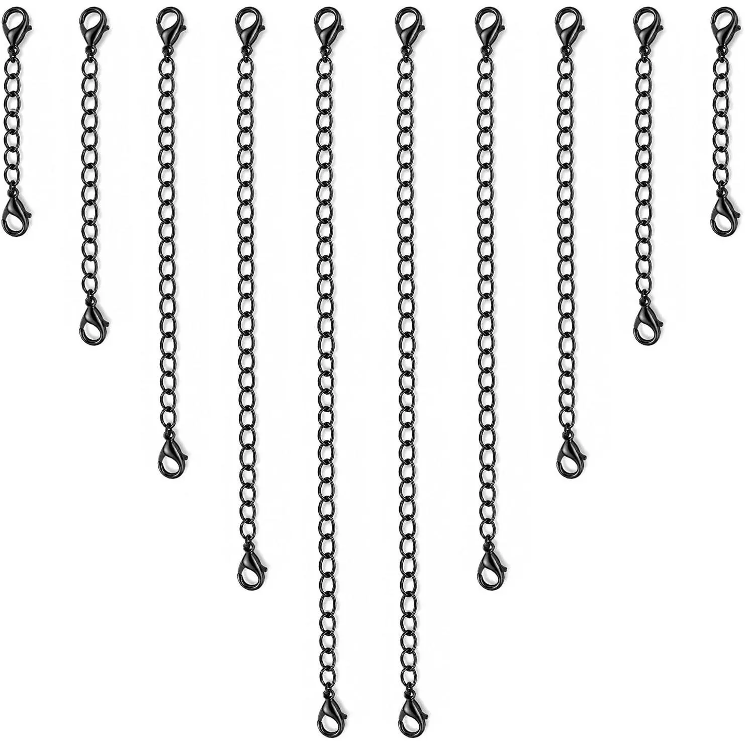10 count Extenders for , 5 Sizes Necklace Extensions, Lobster Clasp Anklet Extender, Necklace Chain Extender for Women, Girls  Making Necklaces Bracelet | 2/3/4/5/6 Inch Black Necklace Extenders,  Extenders for Necklaces