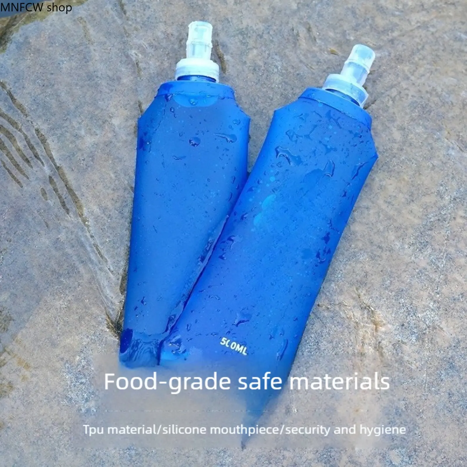 Soft Water Flask with Bite Valve - Lightweight Handheld Hydration Gear for Outdoor Hiking, Running and Gym Workouts, Collapsible Water Bottles