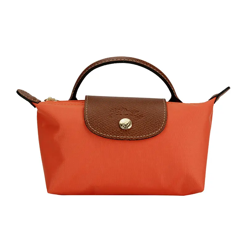 Longchamp Le Pliage Original Nylon Tote Bag for Women, Minimalist Fold-Over Closure, Orange
