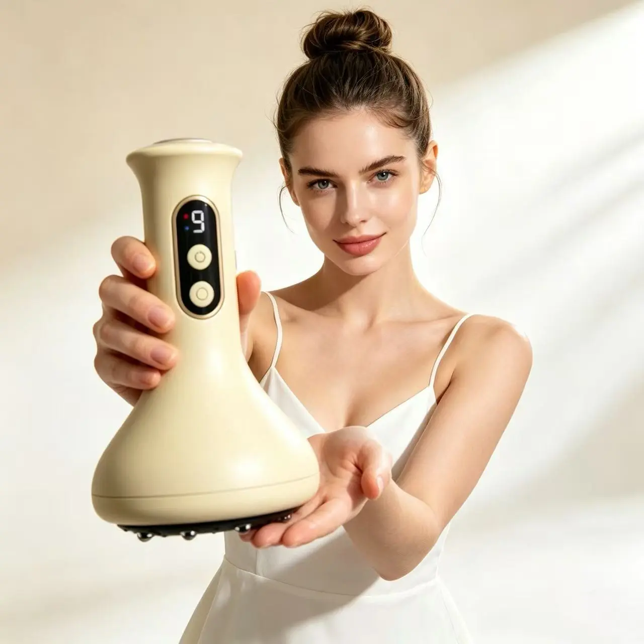 Electric Gua Sha Cupping Machine, Home Use Negative Pressure Massage Therapy, Heat Relief Acupoint Stimulation Device, Heating Cupping Instrument