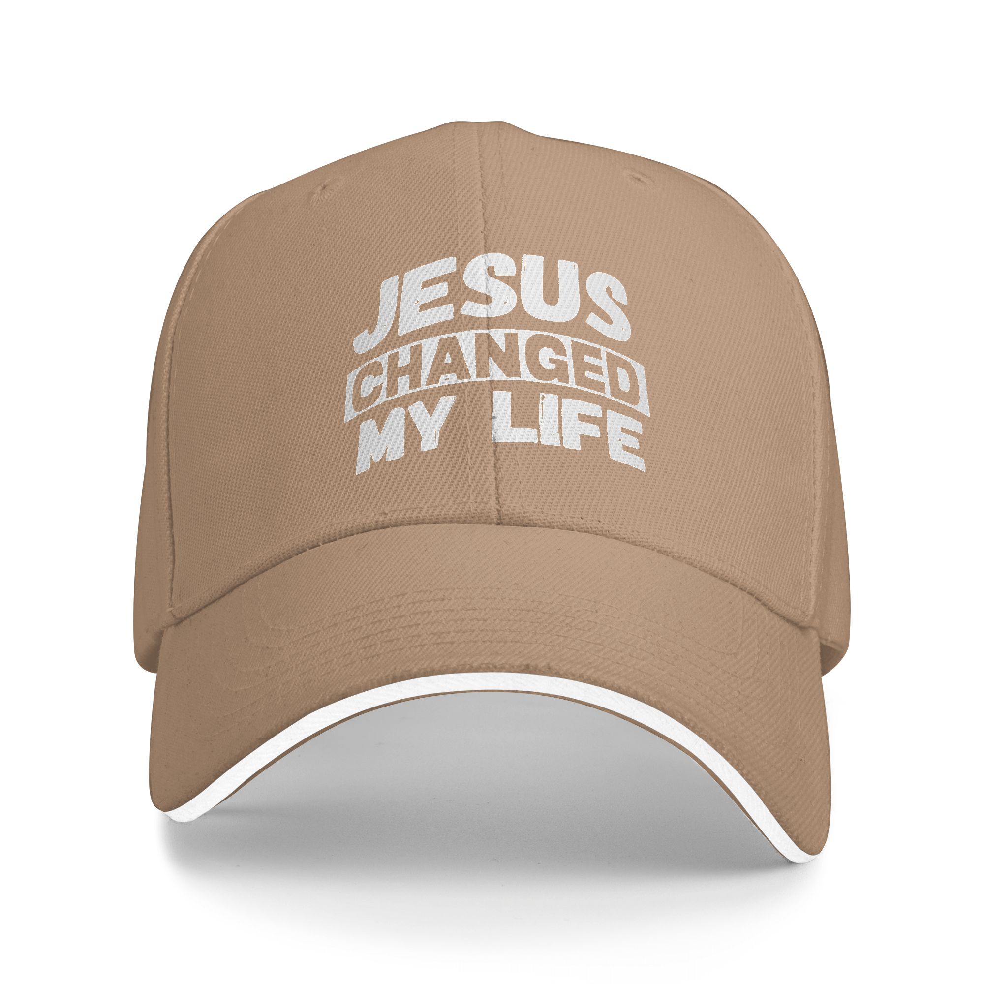 Jesus Changed My Life Printed Dad Hat| Christian Faith Inspirational Cap,Religious Faith Gift Dad Cap,Inspirational Faith Hat for Men & Women
