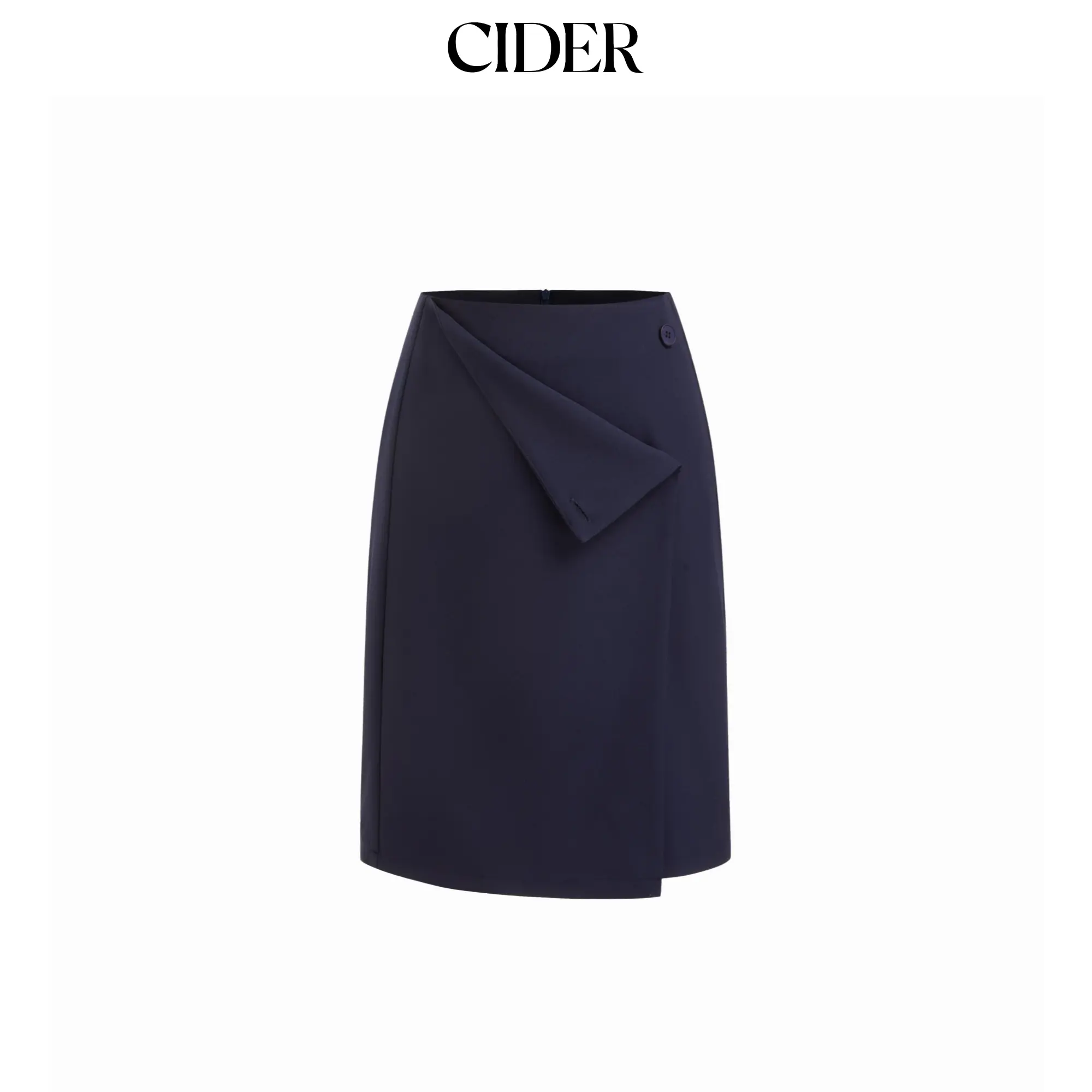 Cider Mid Rise Wrap Button Midi Pencil Skirt