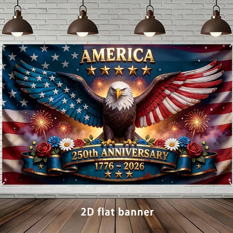 1776-2026 America's 250th Anniversary Patriotic Tapestry Banner, Perfect for Bedrooms, Living Rooms & Dorms, Works as Party Backdrop and Holiday Gift. Hooks Included. artwork outdoor wall hanging
