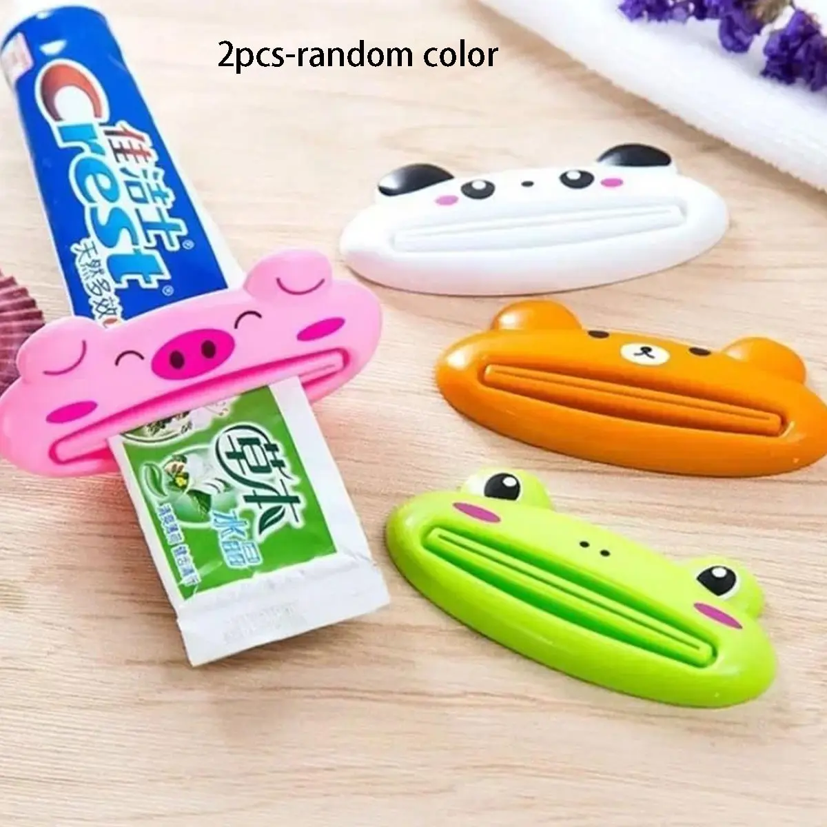 Cute Animal-Shaped Oral Toothpaste Dispenser, Multi-Functional Plastic Distributor, Easy-Grip Design, Fun Home Gift for Bathroom and Kitchen, Random