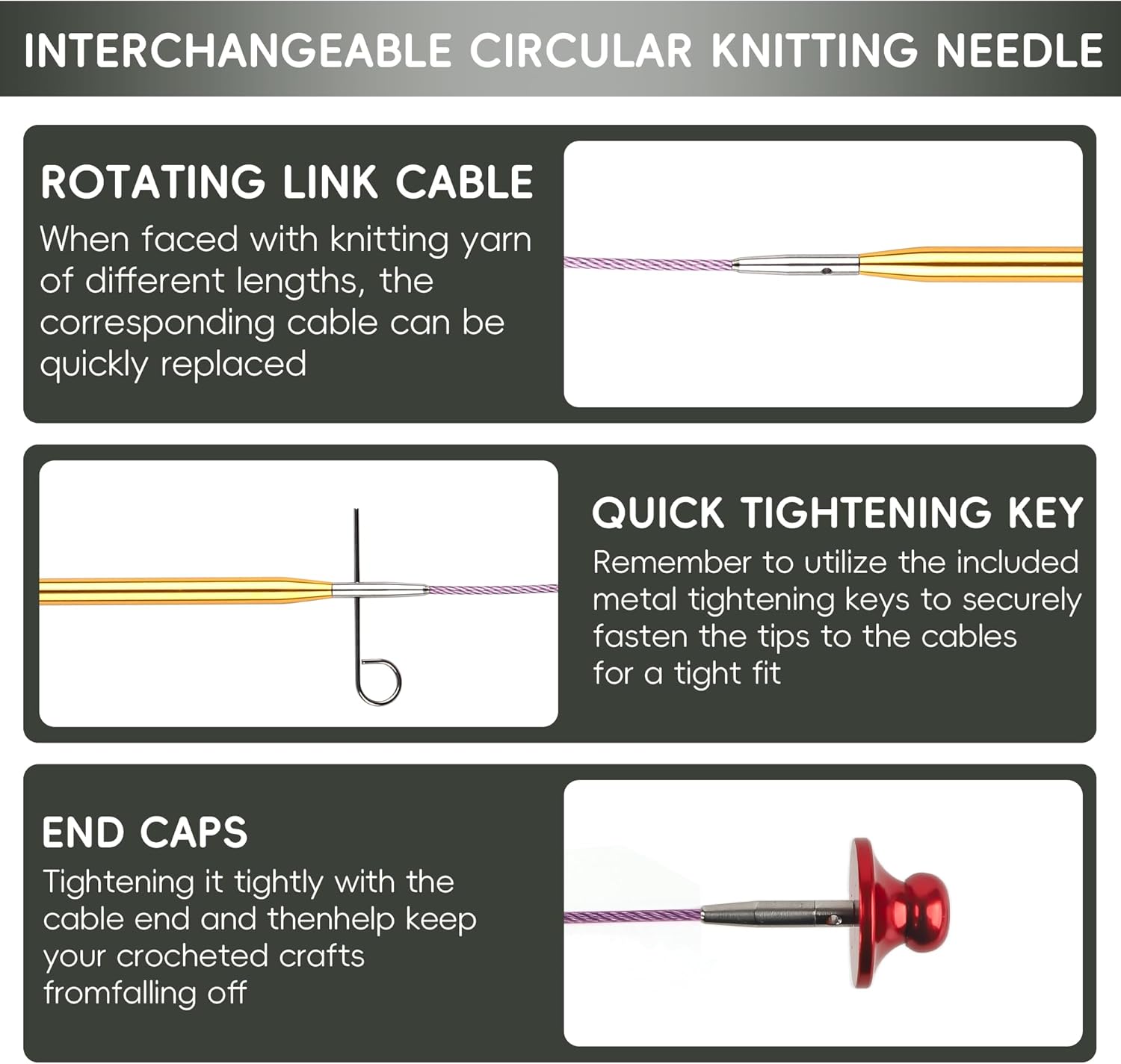 Interchangeable Circular Knitting Set - 13 Pairs | & Accessories | Knit Picks Interchangeable | Circular Knitting for Expert Crafting (Multicolored) Interchangeable Circular Knitting Set - 13 Pairs | & Accessories | Knit Picks Interchangeable | Circular Knitting for Expert Crafting (Multicolored)