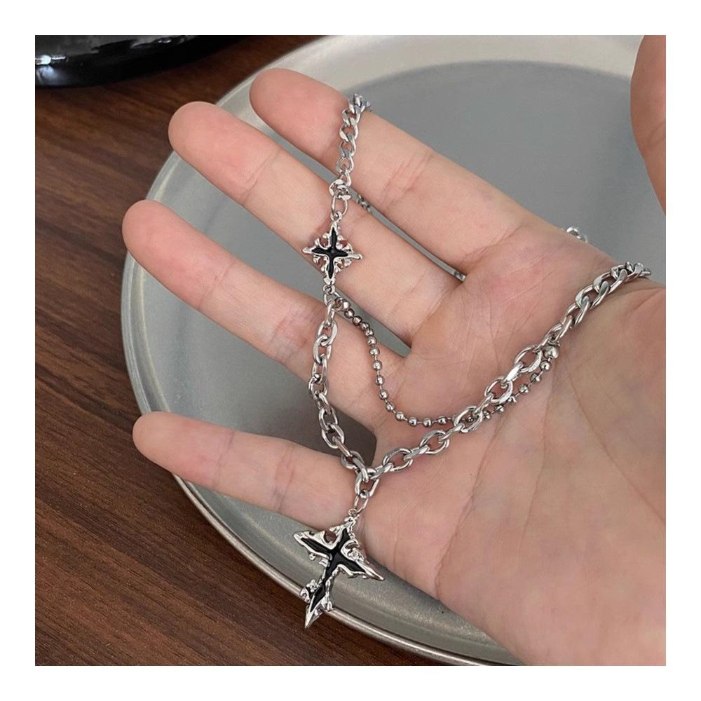 Cross Pattern Titanium Steel Necklace for Men |   Trendy Minimalist Waterproof & Tarnish-Free |   Luxury High-End Clavicle Chain