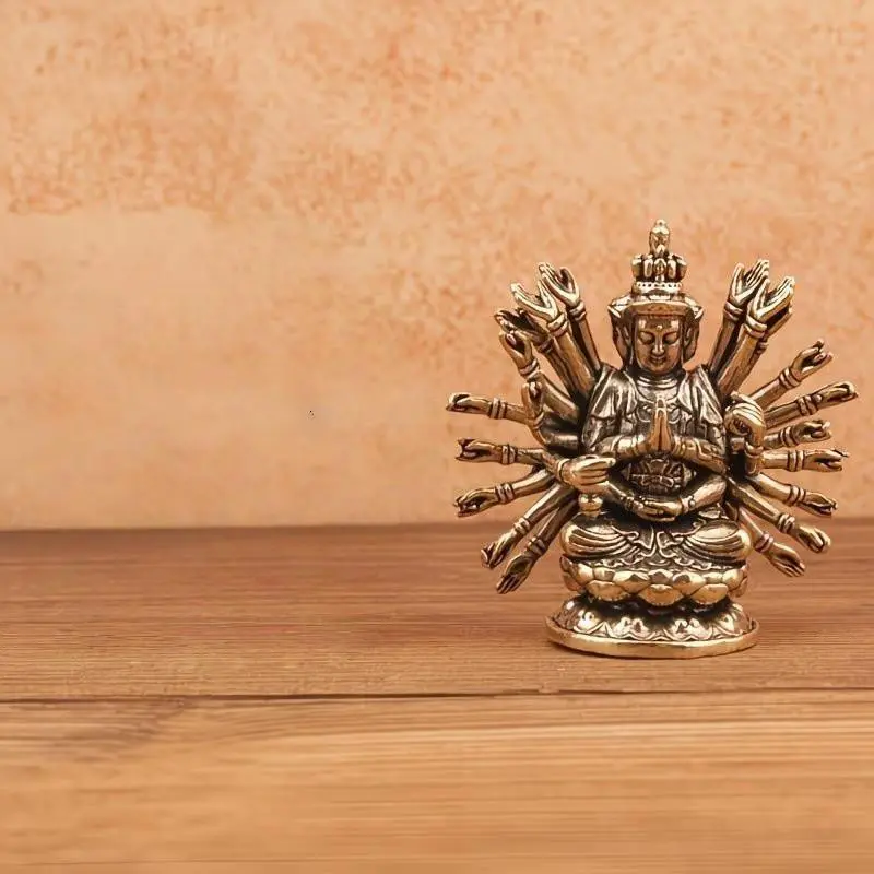 Elegant Brass Ornament, Single Piece Thousand Hands Sculpture, Beautifully Crafted Decorative Item, Perfect for Home Decoration