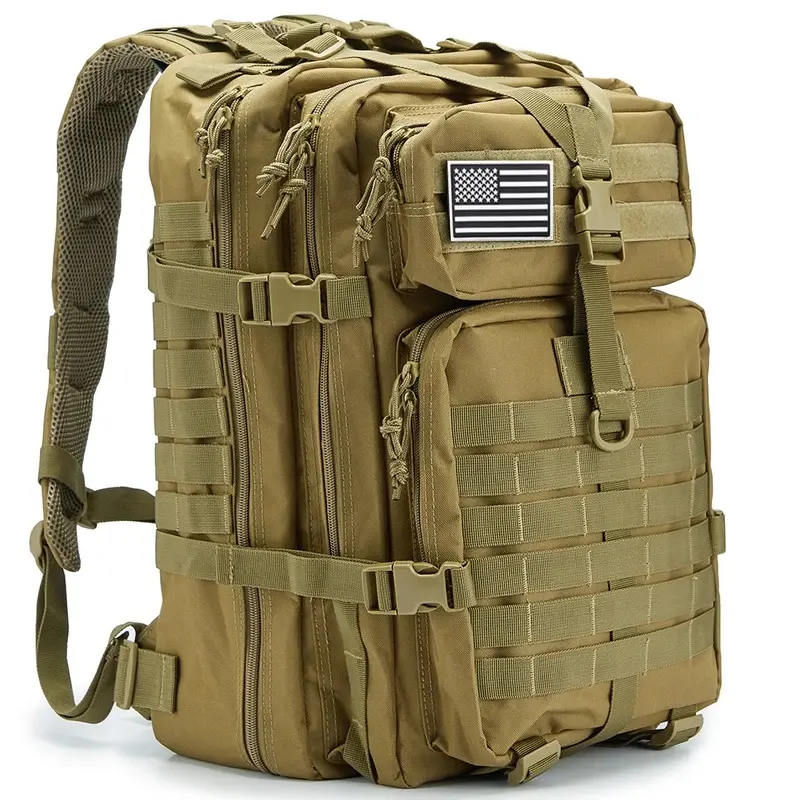 45L Large Capacity Unisex Tactical Backpack with Molle System - EDC 3P Pack, Tactical Look Bag for Hiking/Camping, Daily Commute