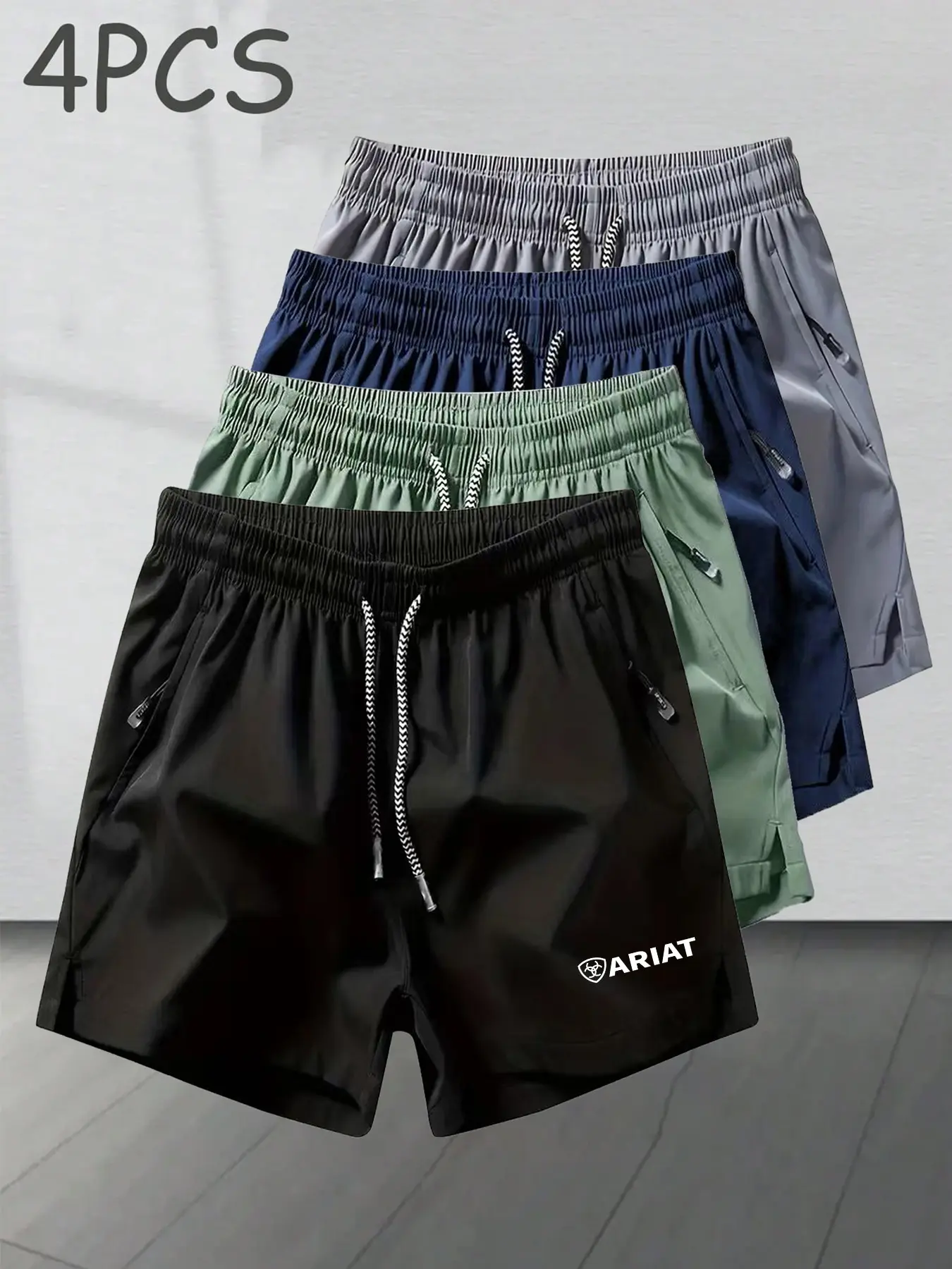 Men's Summer Lightweight Waterproof Shorts, Loose Fit, Elastic Waist, Side Pockets, Sporty Style, Ideal for Daily Wear, Travel, Outdoor Activities