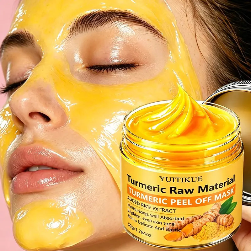 Yuitikue Turmeric Peel-Off Mask, Deep Cleansing Brightening Face Mask, 50g, Alcohol-Free, Non-Flammable, Long Shelf Life