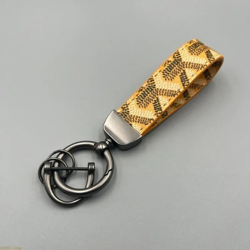 Light Luxury Monogram PU Leather Keychain - Unisex Bag Charm, Dual-Use Accessory with Polished Anti-Rust Metal Pendant for Daily Carry, Bag Charms, Accessories For Women, Men's Accessories