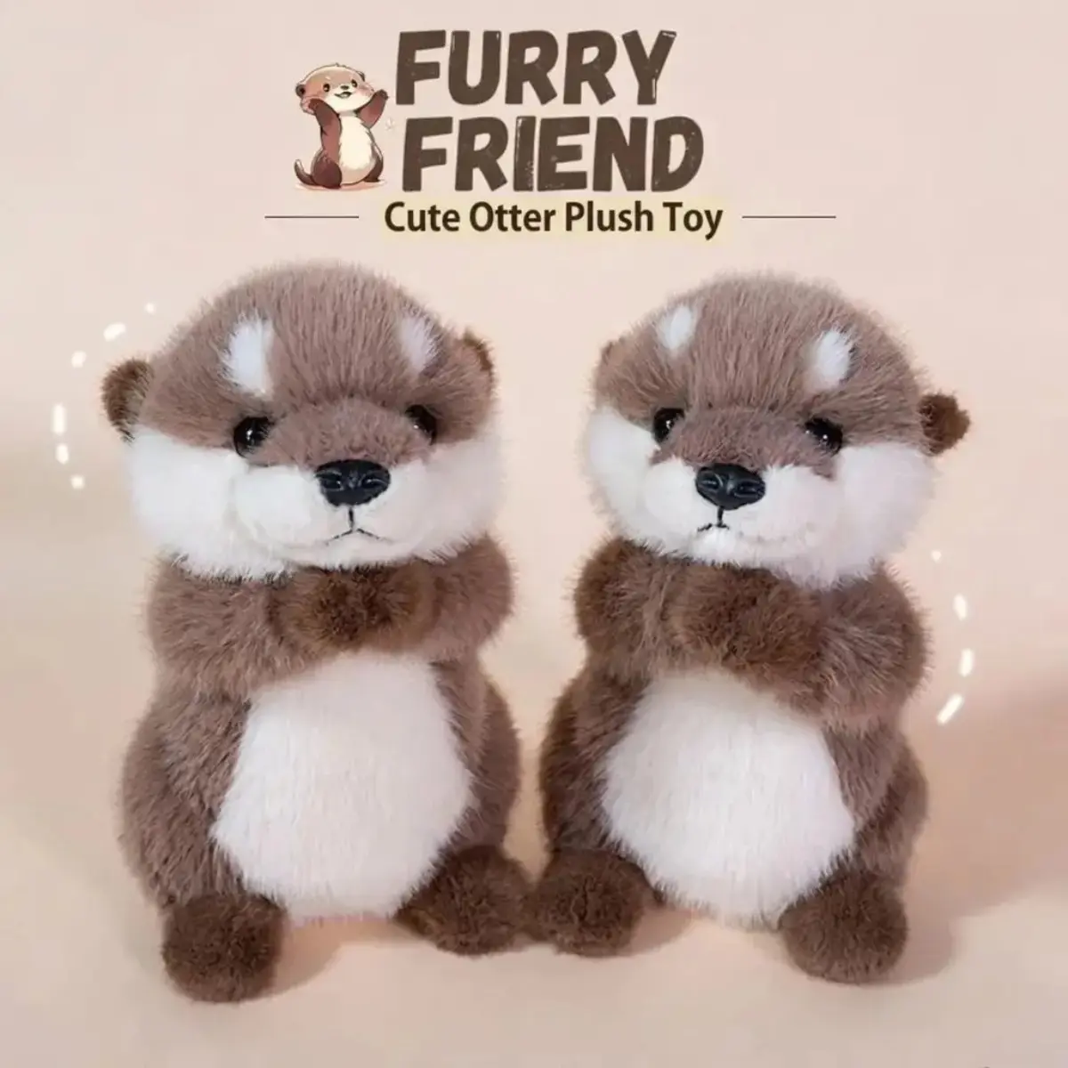 Cute Sea Otter Plush Doll with Soft Fluffy Fabric and Fine Stitching, Comfortable Stuffed Animal Toy for Girls, Room Decor and Daily Cuddling