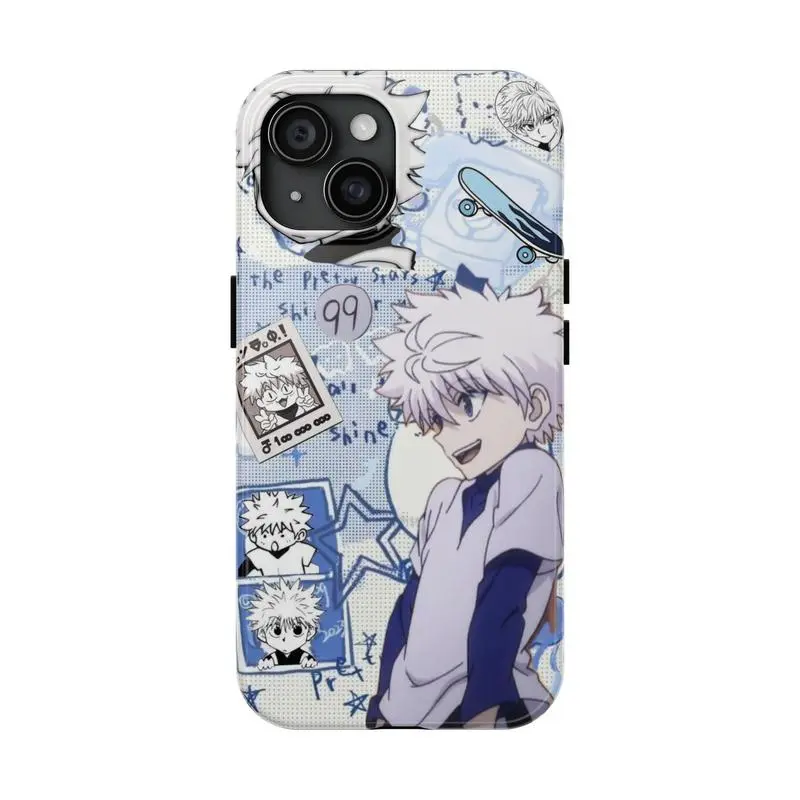 Retro Killua Hunter x Hunter Anime Manga Tough Phone Case - Smartphone/Cellphone/Handheld Device Protection for iPhone 11,12,13,14,15,16,17,17 Pro - HxH Accessory, Perfect Gift for Fans, Devices