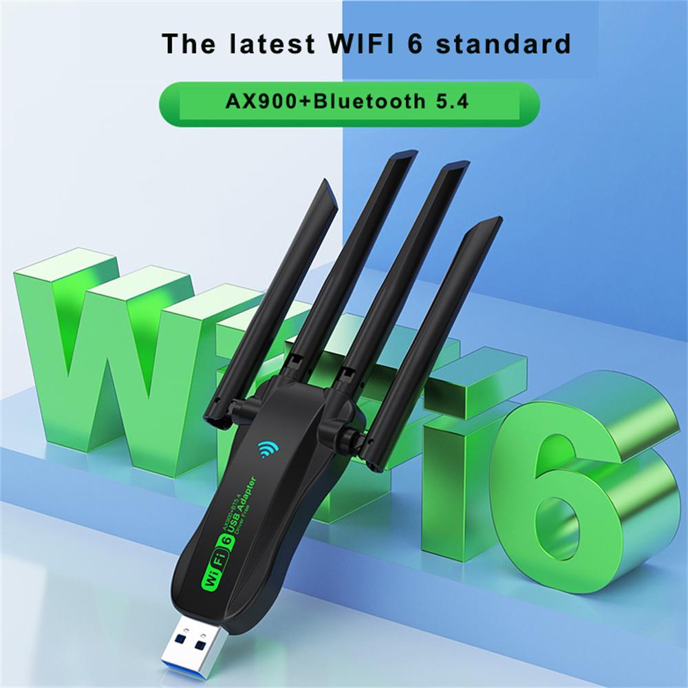 WiFi USB Adapter WiFi6 Bluetooth 5.4 Dual Band 4 Antenna Dongle USB Wireless Card Receiver