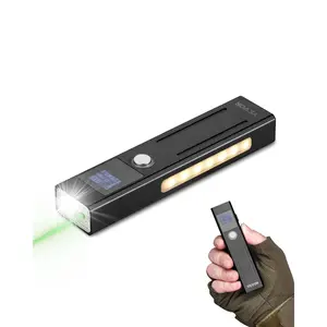 【DealsForYouDays】VEVOR EDC Flat Flashlight, 3-in-1 High Lumens LED Flashlight with Green Beam, IPX4 Waterproof Rechargeable Flash Light for Office Presentation, Hiking, Camping, Emergencies, Lightweight Portable