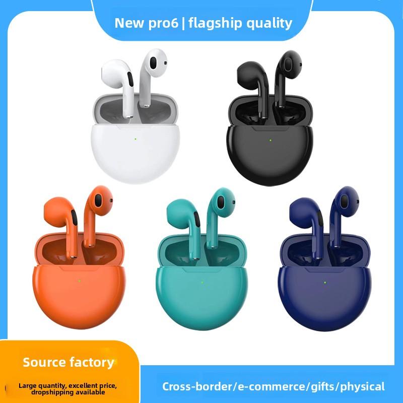 New Pro6 Bluetooth Earphones True Wireless In-Ear Ultra-Long Battery Life TWS Sports Wireless Bluetooth Earphones