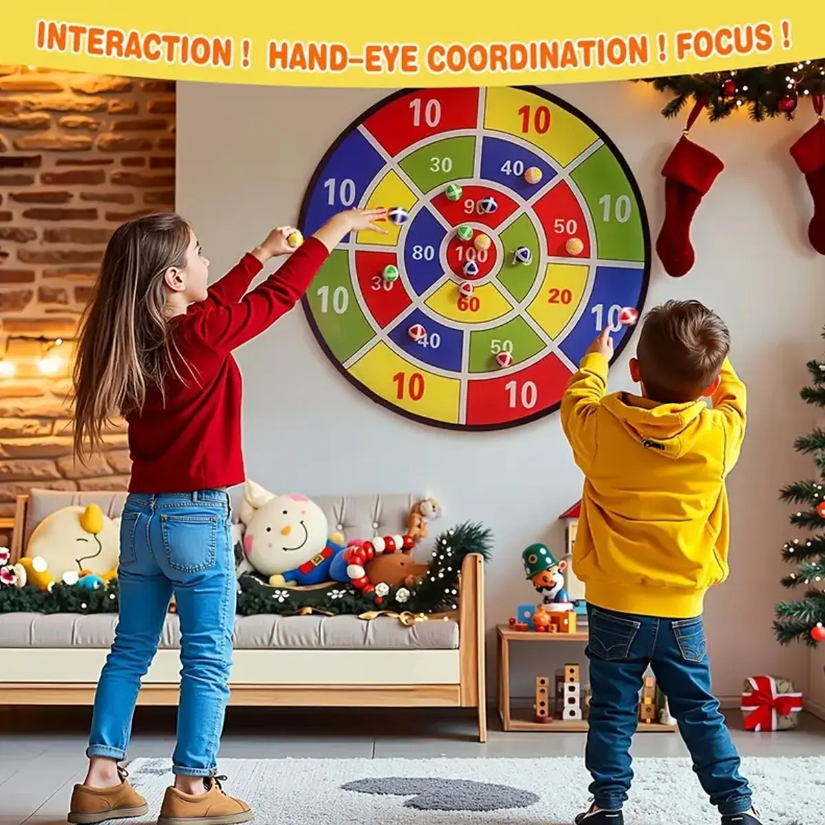 Safe Sticky Dartboard Toy, Viral Family Interactive Game, No Hurt & No Sharp Tips, Relieve Kids Screen Addiction, Indoor Outdoor Portable Educational Gift