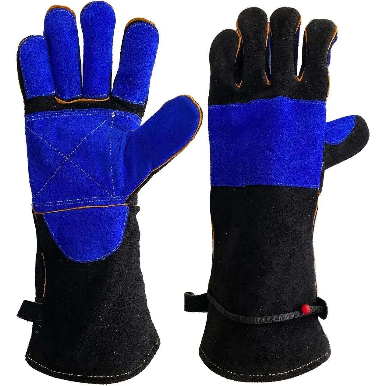 Welding Gloves, 16 Inches Heat Resistant Leather Welding Gloves for Men, Idea for Mig Tig Grill Stick