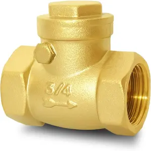 3/4" NPT Horizontal Check Valve, Brass Non Return Swing Check Valve to Prevent Backflow, One Way Counterflow Valve for Oil Water Gas Air (3/4", DN20)