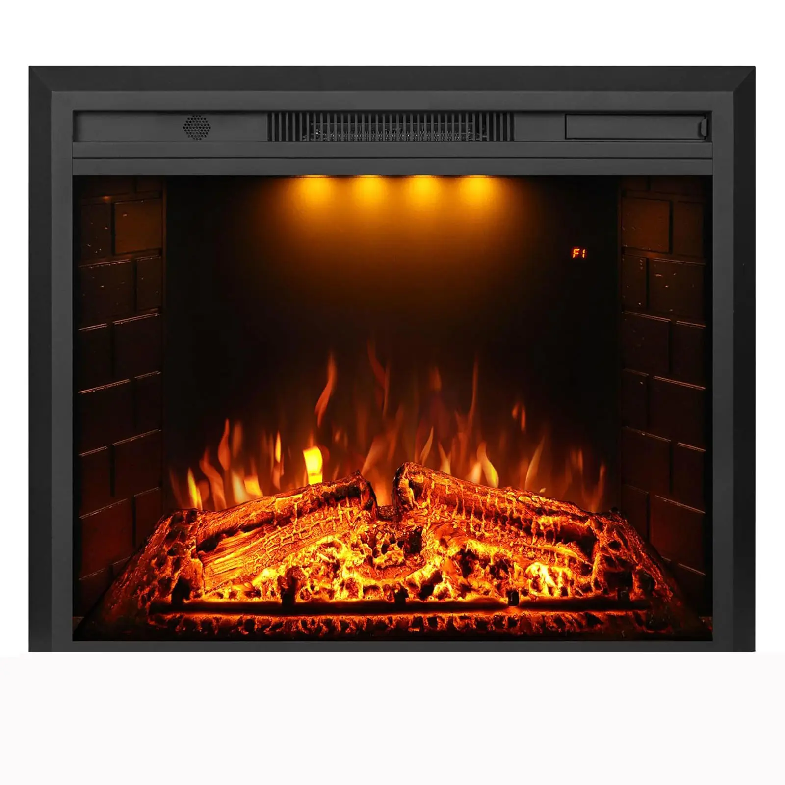 Farmhouse 36" Electric Fireplace TV Stand Media Console - Fits 65-68" TV - 3-Tier Storage w/ Cabinets - Adjustable Flame - Remote Control