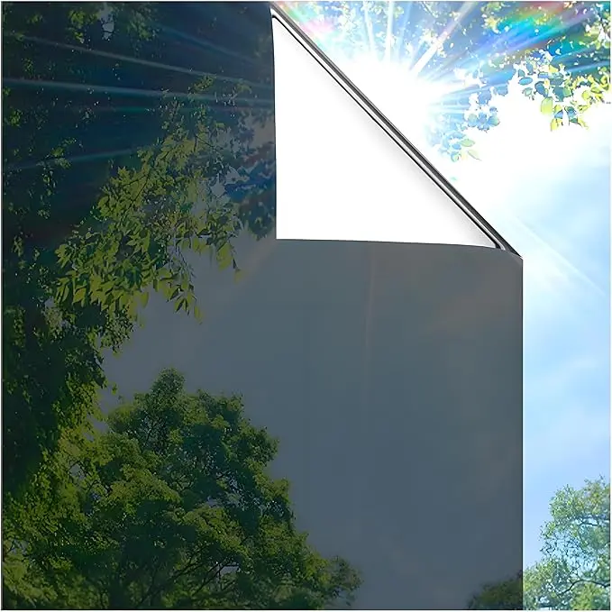 2-Roll Privacy Window Glass Film (17.71in x 78.74in) - Anti-Peeping, Sunshade, 1-Way Perspective Decal Window Stickers & Films for Balcony, Office Home Decor Supplies