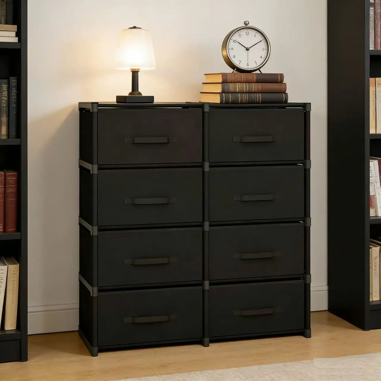 Drawer Storage Cabinet with Multiple Drawers, Detachable Fabric Drawers, Removable Drawer, Durable Iron Frame, Wall-Mounted Closet System