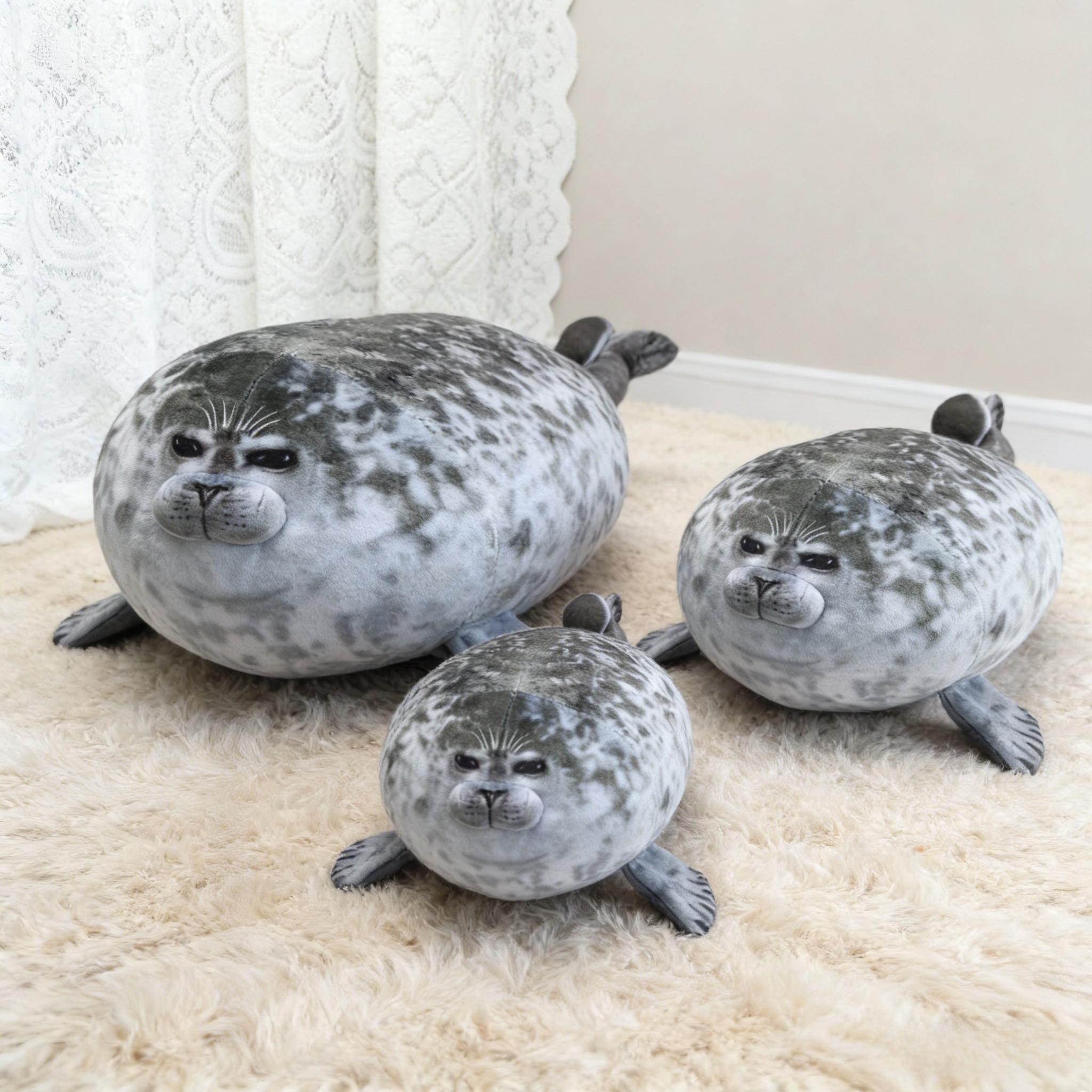 Soft Huggable Plush Seal Pillow, Realistic Sea Animal Stuffed Toy, Cute Cuddly Adorable Plush Pillow, Ideal Birthday Gift for Children and Adults Home Decoration