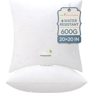 Outdoor Pillows 20 X 20 Pillow Inserts Pack of 2, Water-Resistant rative  Square Pillow Stuffer Sham  Pillow for Sofa Couch, Porch Patio Living Room Bedroom Furniture