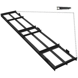 6FT Drag Harrow Driveway for ATV, Tractor & UTV, Tow Behind Driveway Grader with 6FT Chain Link, Landscape Rake for Gravel, Sand, Soil & Hay, Lawn Leveling Tool for Yard & Pasture