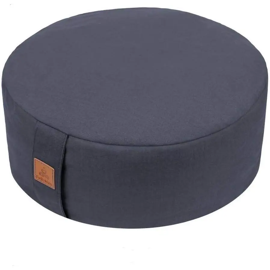 Zafu Buckwheat Meditation Cushion,D=13"/16" H=5.5",Round Zabuton Meditation Pillow,Yoga Bolster Kneeling Pillow  Yoga Pillow for Sitting  Floor Zippered  Cover