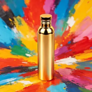 2026 New Glossy Electroplated Copper Sports Water Bottle, American Style Yoga Fitness Travel Outdoor Adventure Cup, Stylish Bottle