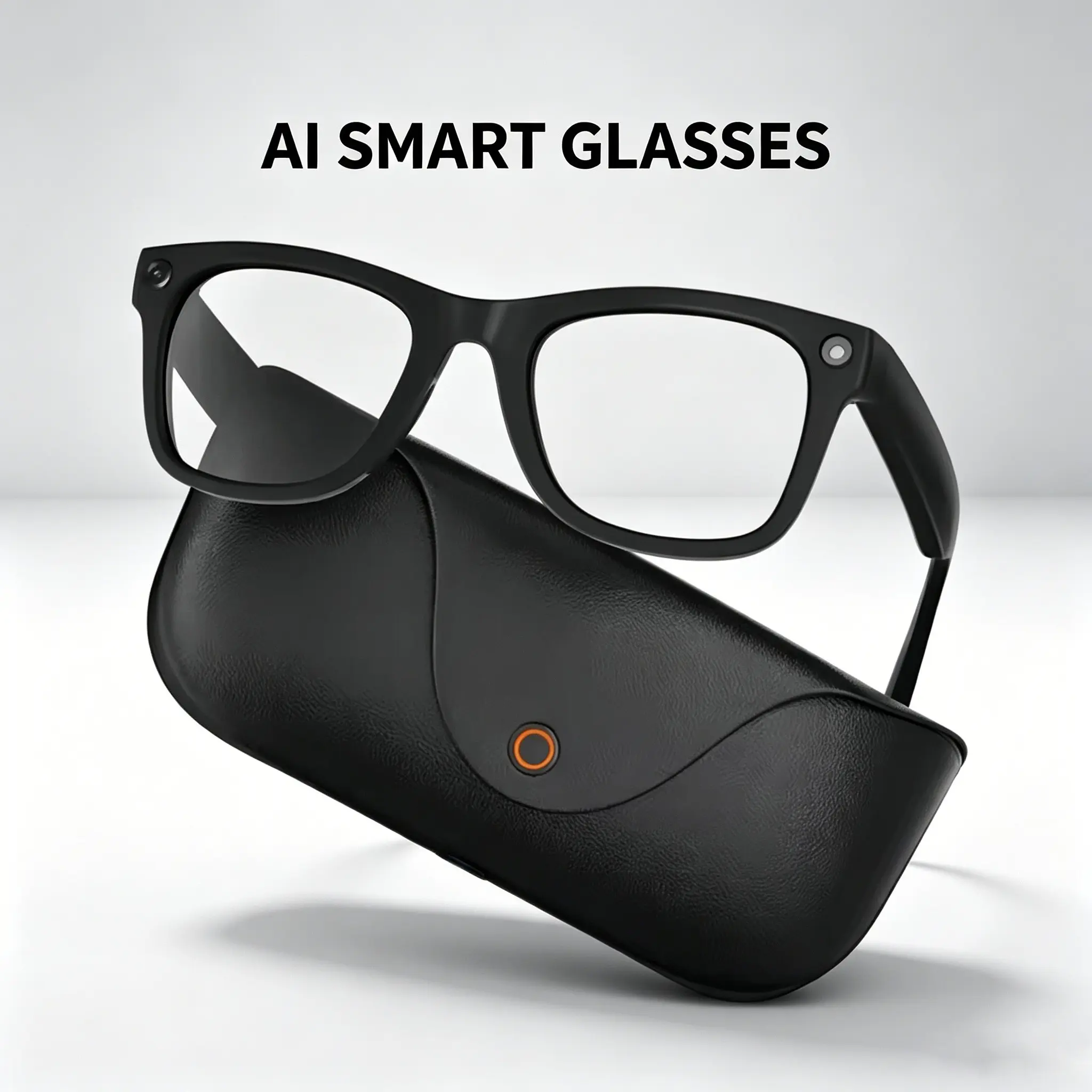 New Ai Smart Glasses Wearable with HD Camera, Charging Case, Ai Translation, Music Playback, Voice Call, Bluetooth-compatible, Suitable for Men and Women