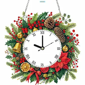 2D FLAT2D Flat DIY Special Shape Clock Hanging Diamond Art Kits Diamond Painting Set Rhinestone Diamond Art Clock Wall Pendants Window Hanging Art for Home DecorSpark Your Inner Artist: DIY Diamond Painting Kits for Creative Joy & Stunning Art!