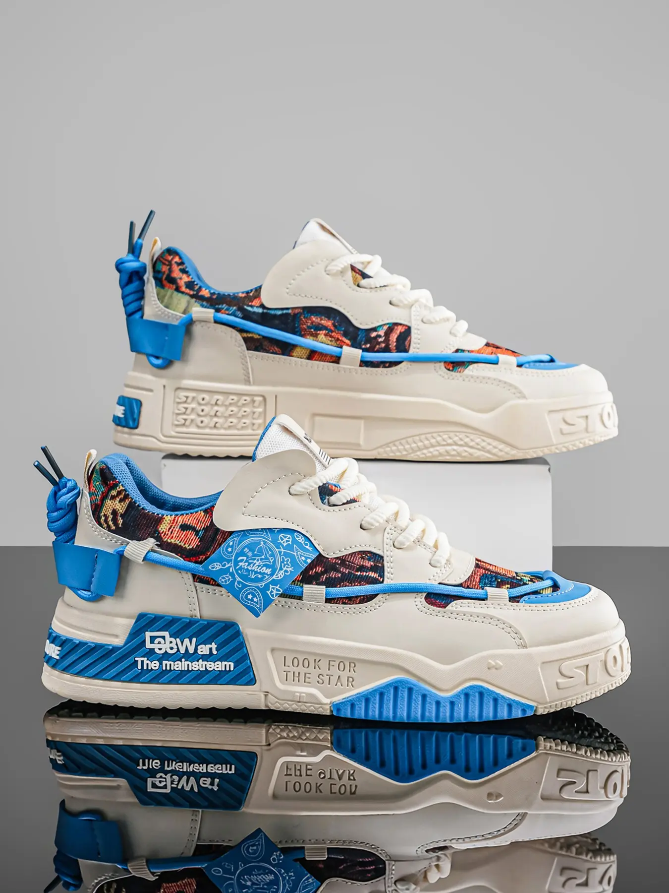 Men's Cartoon Graffiti Skate Shoes, Casual Thick Sole Sneakers, Soft Bottom, All-Season, Trendy Street Style, Streetwear Shoes, Perfect Gift, Skater Shoes
