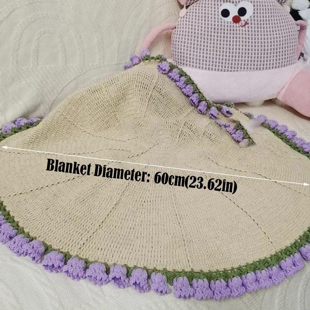 Creative 60cm Flower Bouquet Blanket Finished Product Crocheted Sunflower Blanket Lily of The Valley Bouquet Blankets Gifts