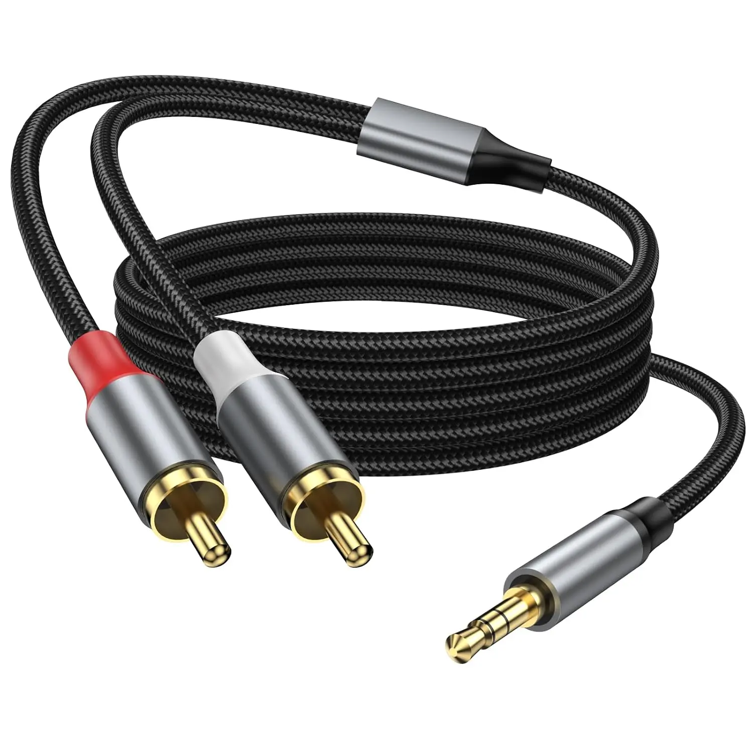 3.5mm to   6.6FT, Auxiliary to  Headphone Male to Male Jack Adapter Nylon Braided 1/8 Audio Y  Cord for Smartphone, MP3, Tablet, Stereo Receiver, , Speaker.