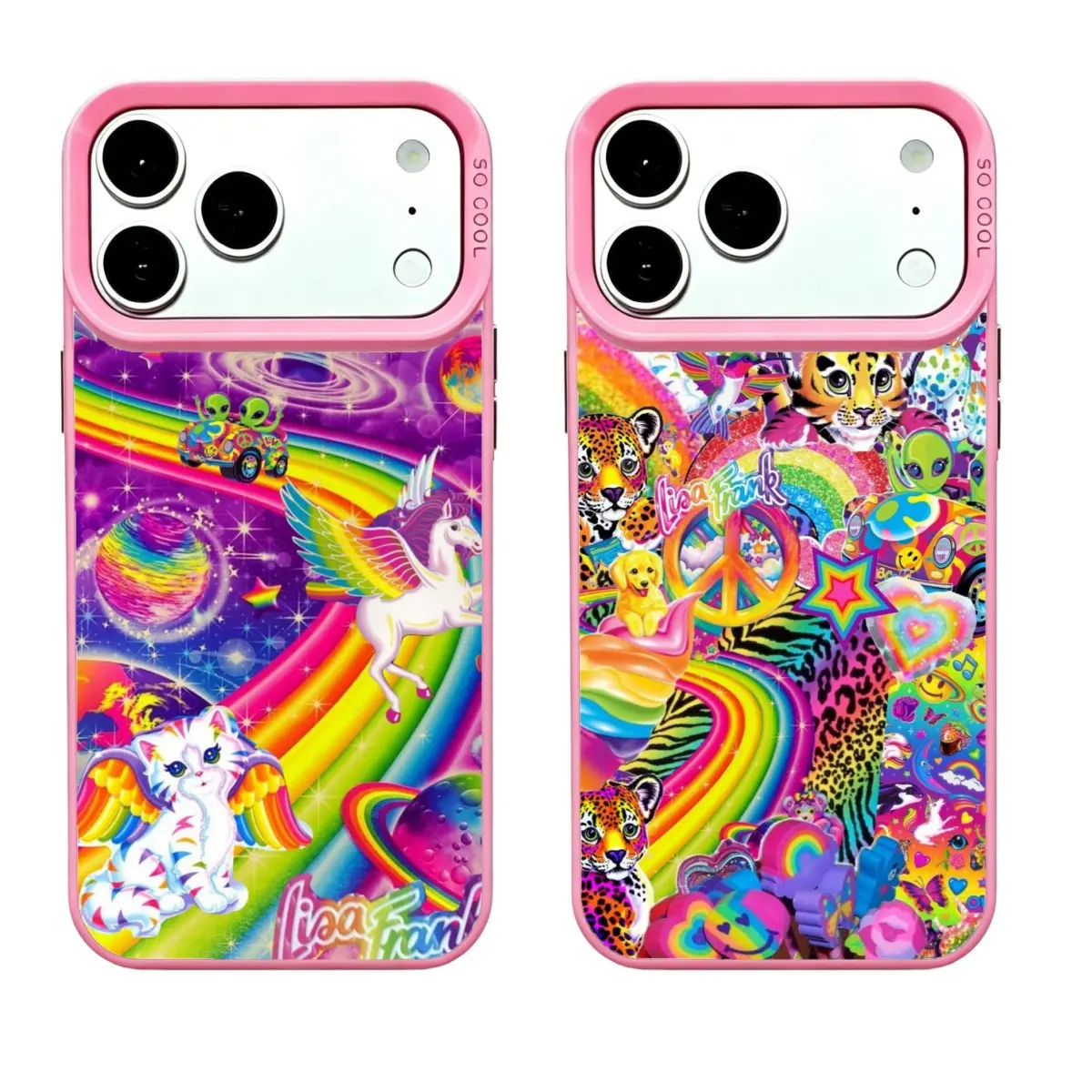 L1sa Frank Y2K Phone Case, Rainbow Pegasus Cat Outer Space Alien Print Shockproof Cover Compatible with iPhone 17 Promax 16 15 14 13 12 11 and for Samsung S22 S23 S24 S25 S26   cute  Gift For 90s Nostalgia Lovers