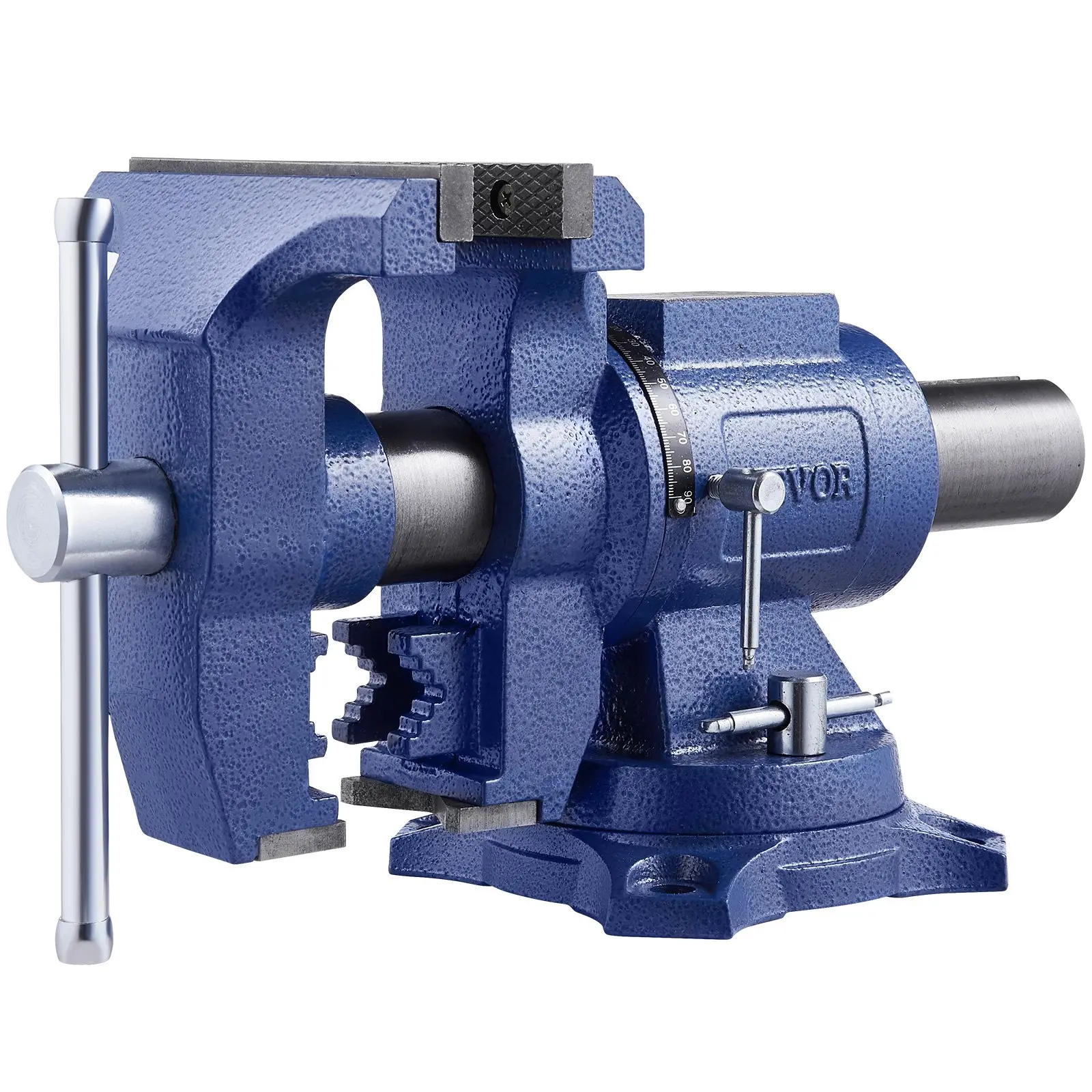 【Summerfinds】VEVOR Heavy Duty Bench Vise, 6-1/2" Jaw Width, 5" Max Jaw Opening Multi-Purpose Ductile Iron Bench Vise with Anvil, 360 Swivel Base Head, 3" Throat, 5620 lbs Clamp Force, for Pipe Repairing Metalworking