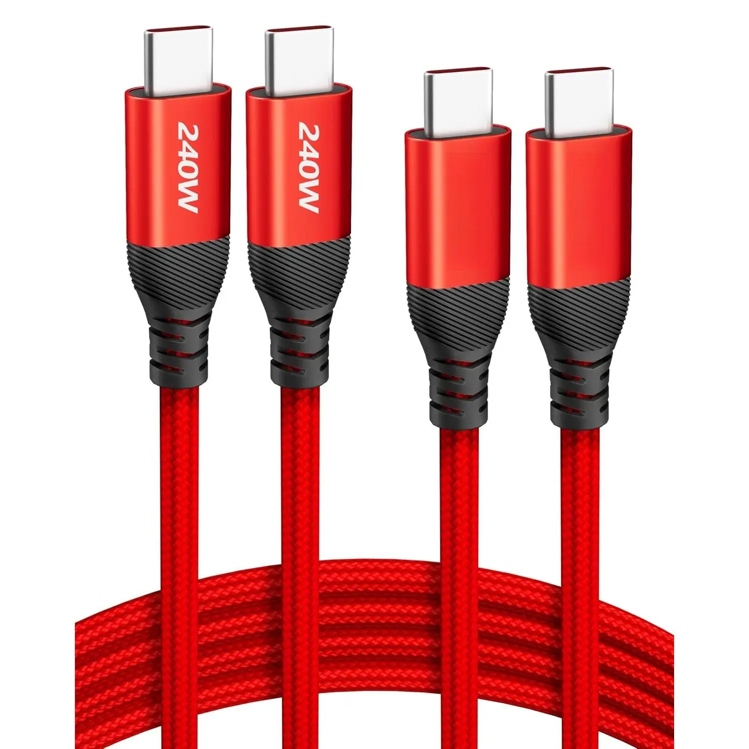 240W USB C to USB C  5FT 2-Pack, USBC to USBC  Braided Super  |  Cord for MacBook Air 2025/2024/2022, Pro 2024/2023, for  17 16, USB-C iPad/Galaxy