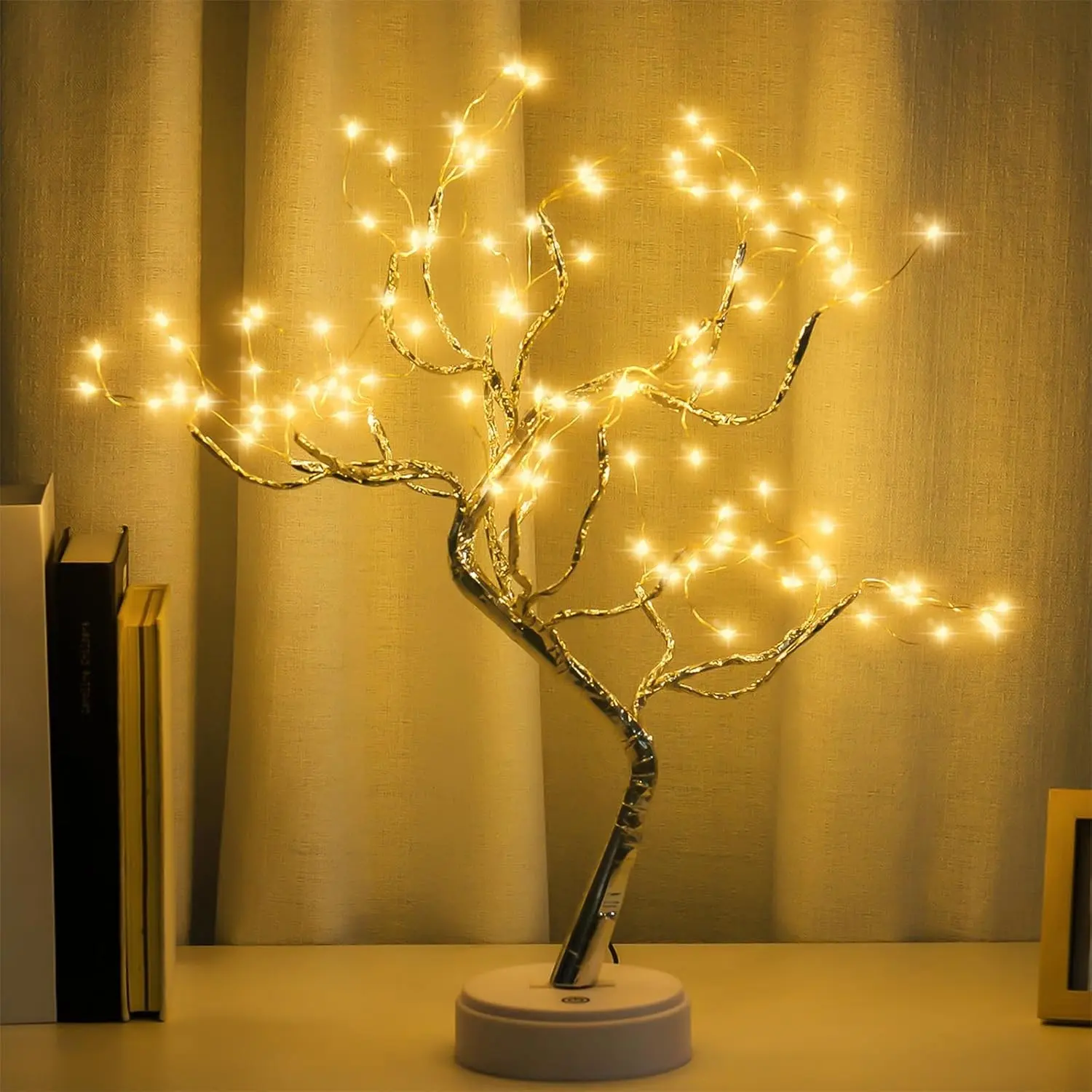 20" 108 LED Tabletop Bonsai Tree Light, DIY Artificial Fairy Spirit Tree Lamp, Battery/USB Operated, Aesthetic Decorative Lights for Living Room Bedroom Christmas Home Gifts, Warm WhiteGift
