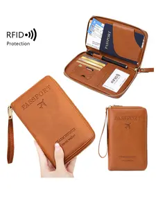 Multi Functional Passport Wallet, RFID Anti-Theft Brush, Multiple Card Slots, Mobile Phone Bag, Large Cash Slot, Large Capacity Passport Holder, Travel Document Sorting Card Bag, Suitable For Travel And Travel
