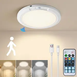 Rechargeable Motion Sensor Ceiling Light, 10,000mAh Battery with Magnetic Mount & Remote |  400LUM Wireless Motion-Activated Light for Closet, Hallway, Stairs, Garage, Pantry