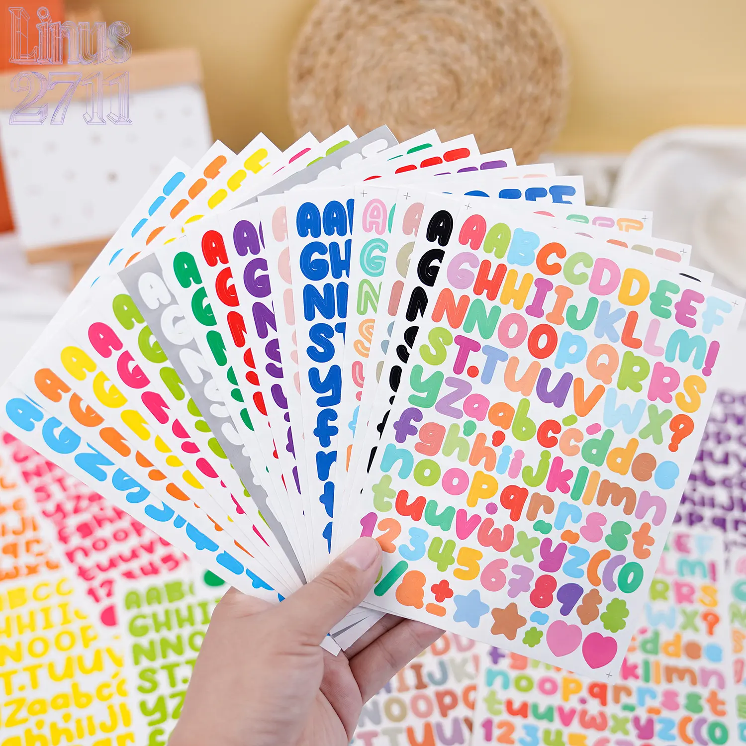 10pcs 0.5 Inch Mini Colorful Alphabet Letter Number Symbol Stickers Kpop Photocard Journal Scrapbooking DIY Craft Decor Stickers