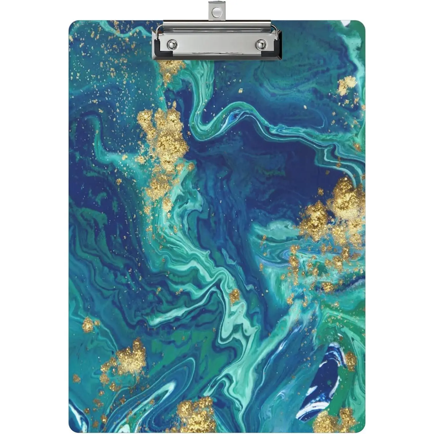 Clipboard  Design Decorative A4 Letter Size Clip Boards for Classroom Office, Standard Size 9" x 12.5" with Low Profile Metal Clip - Blue  Marble