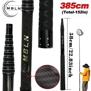 Foldable Carbon Fishing Net Pole 3.6m Ultra-Light with Net Head Set, Extendable Anti-Tangle, Portable Fishing Gear for Big Fish